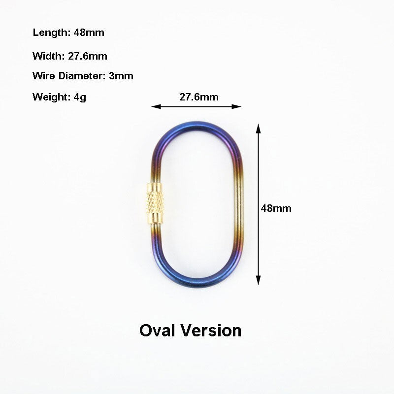 Titanium Locking Carabiner D-Ring Hook for Hanging Key Kettle Water Cup EDC Tool 07FC0E-D4 - KOEEK