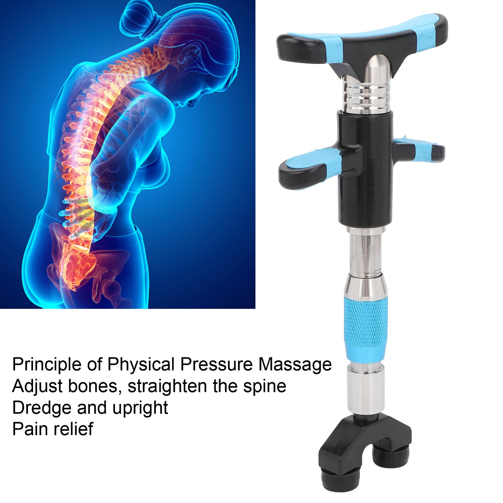 new 10 Gears Chiropractic Vertebration Massager Spine Adjusting Massage(Blue ) HGF koeek - KOEEK