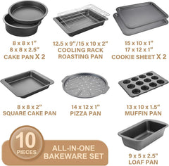 Bakeware Set, Baking Pan Set, Kitchen Nonstick Oven Pan 07FC0E-D4 - KOEEK