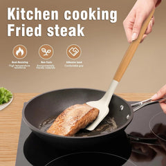Silicone Cooking Utensils Set - Silicone Kitchen Utensils Cooking Wooden Handles 07FC0E-D4 - KOEEK