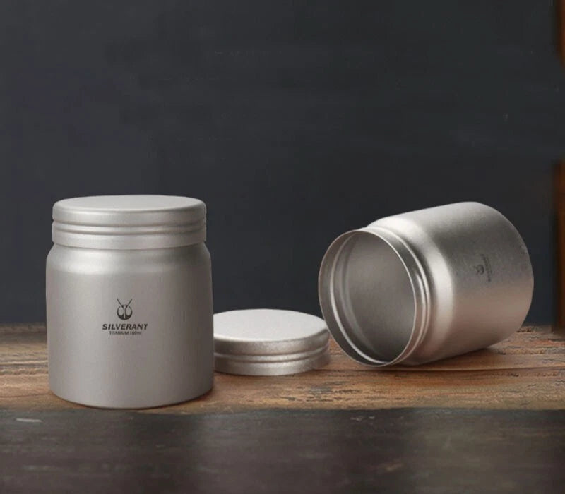 Titanium EDC Storage Box Coffee Tea Cans Emergency Container Bottle Jar 160ML 07FC0E-D4 - KOEEK