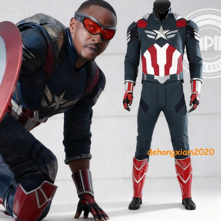 Captain America Brave  World Jumpsuit Falcon Wilson 3D Outfit Cosplay Costume 07FC0E-D4 - KOEEK