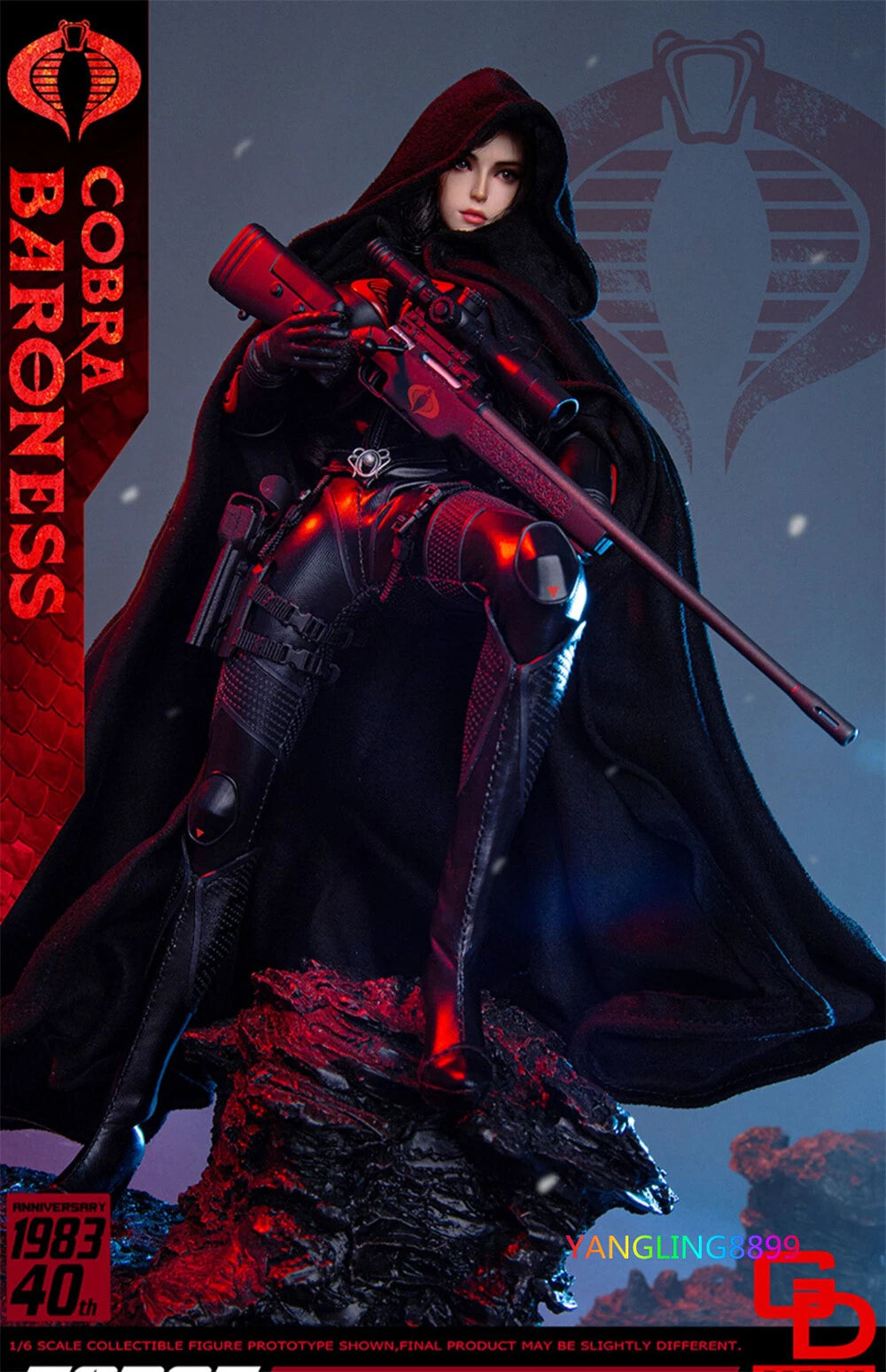 FLAGSET G.I. JOE 1/6 The Baroness Action Figure Mobile Eye Female Soldier Model FLAGSET - KOEEK