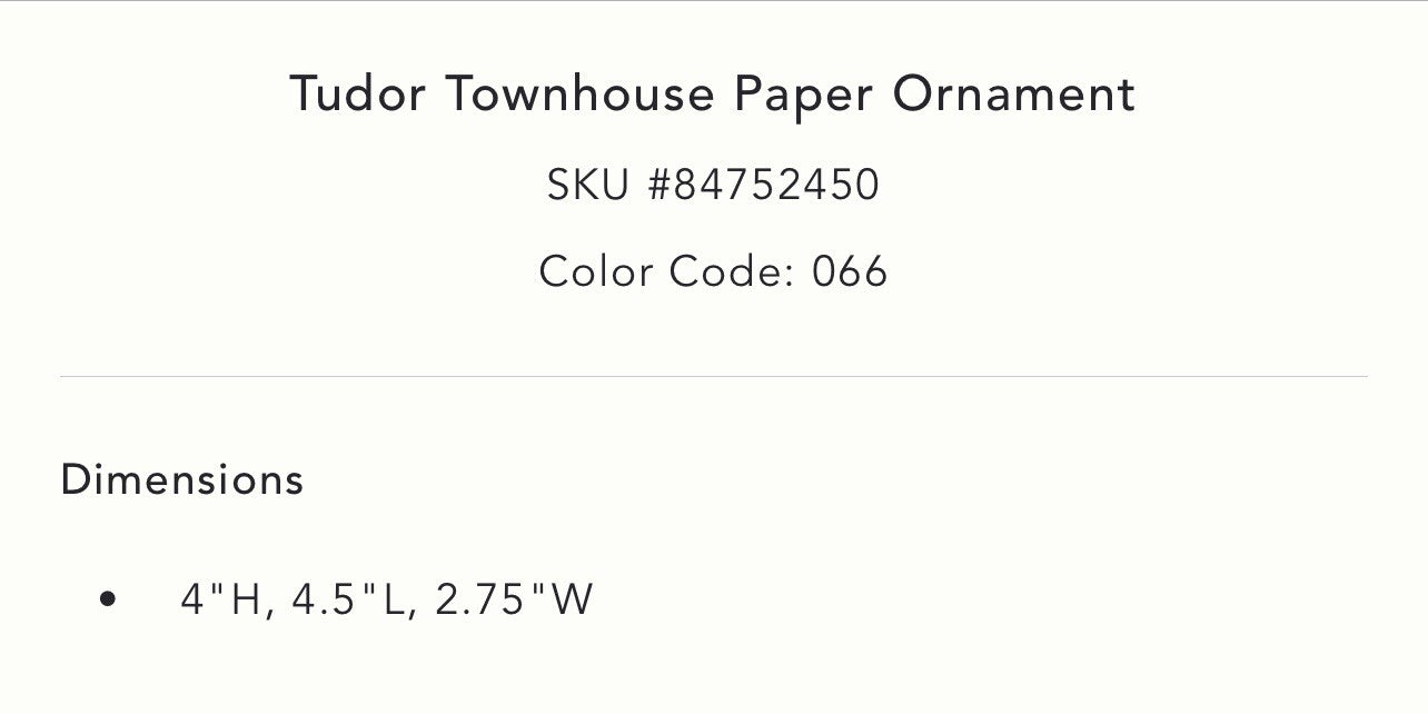 Anthropologie Tudor Townhouse Light-Up Ornament Christmas Home Village Pink ANTHROPOLOGIE - KOEEK