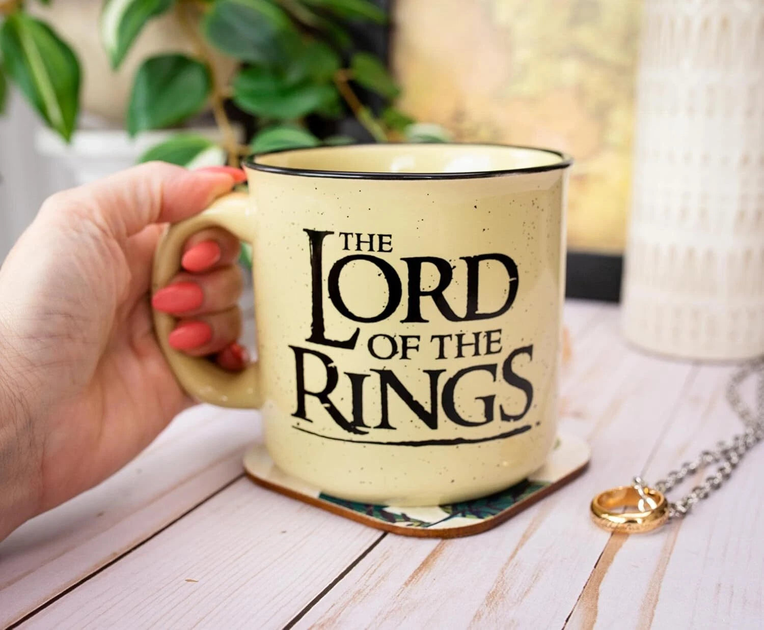 The Lord of the Rings Gondor Elven Script Ceramic Camper Mug | BPA-Free Coffee 07FC0E-D4 - KOEEK