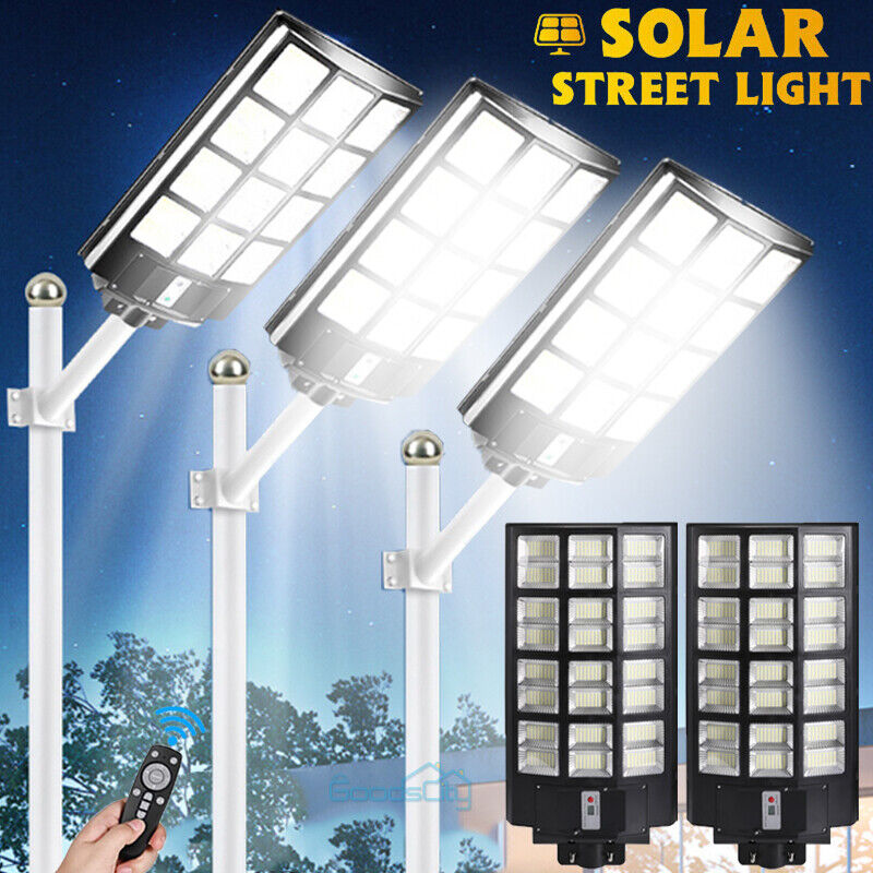 ny 10000000LM LED Solar Road Street Flood Light Utendørs Hage Hage Lampe Vanntett