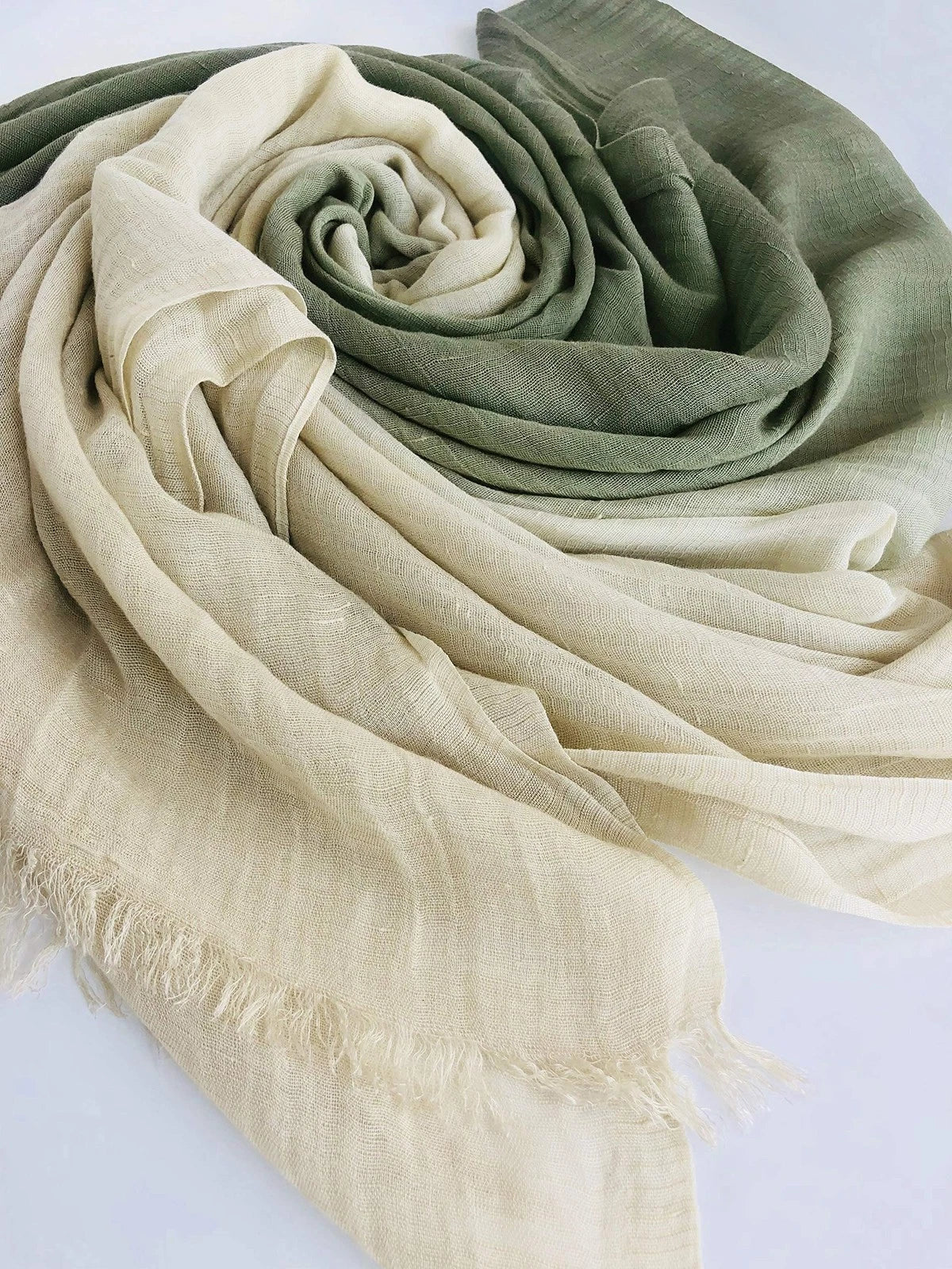 Casual Linen Scarf Lightweight Natural Head Wrap Cotton Shawl with Color Atta... 07FC0E-D4 - KOEEK