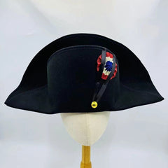 Presell Napoleon French Admiral Captains Bicorne Hat Cosplay Woolen Cap Props 07FC0E-D4 - KOEEK