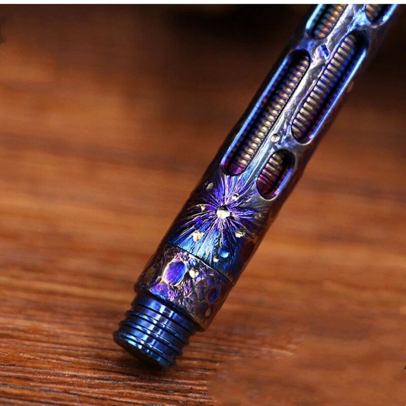 Mini Titanium Ballpoint Pen Handmade Signature Writing Pen Keychain Portable EDC 07FC0E-D4 - KOEEK