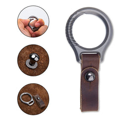 EDC Titanium Alloy Leather Porable Hanging Buckle Car Keychain Key Belt Waist 07FC0E-D4 - KOEEK
