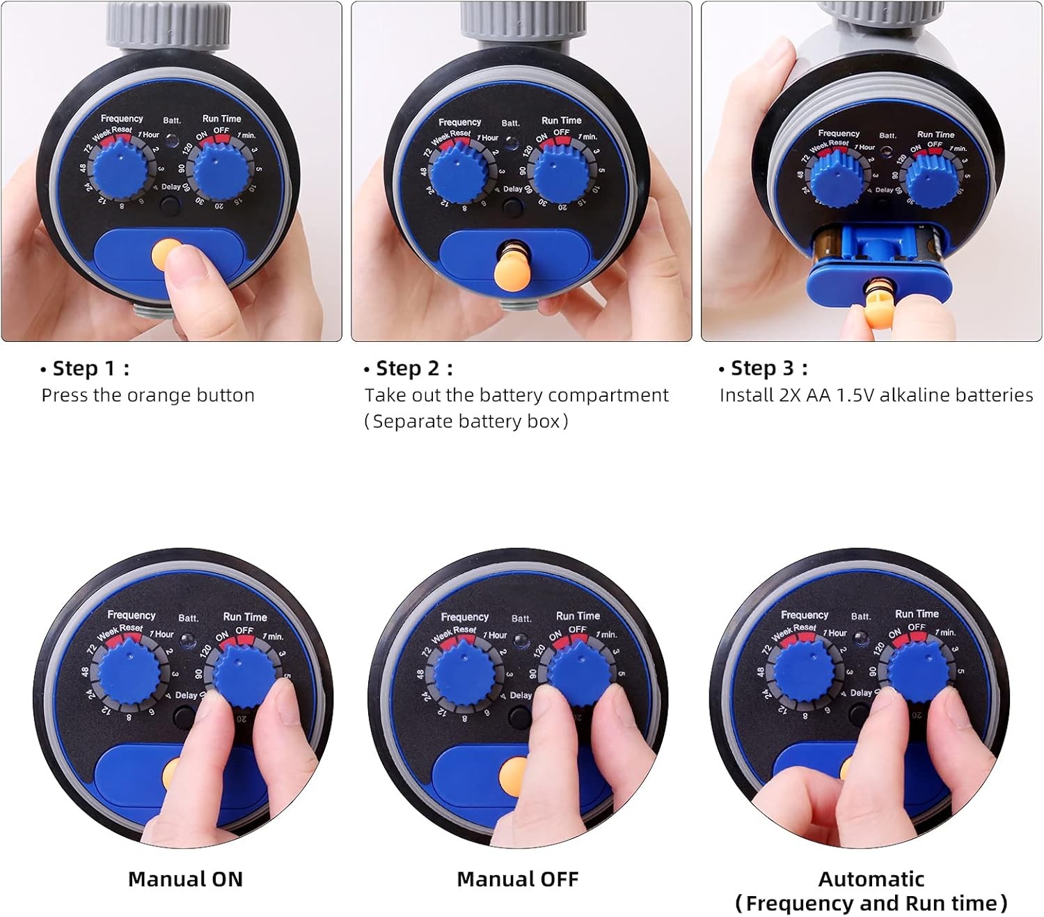 new Sprinkler Water Timer Programmable Garden Zero Pressure Waterproof Blue 07FC0E-D4 - KOEEK