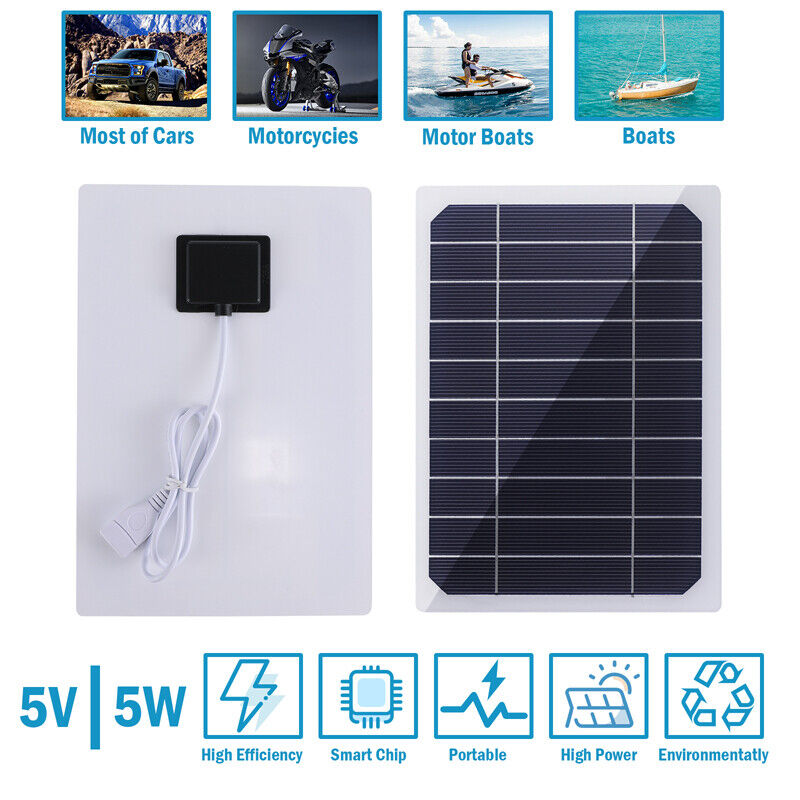 ny USB Solar Panel vedlikeholdslader Batterilader Kit Vedlikehold Båt Bil RV