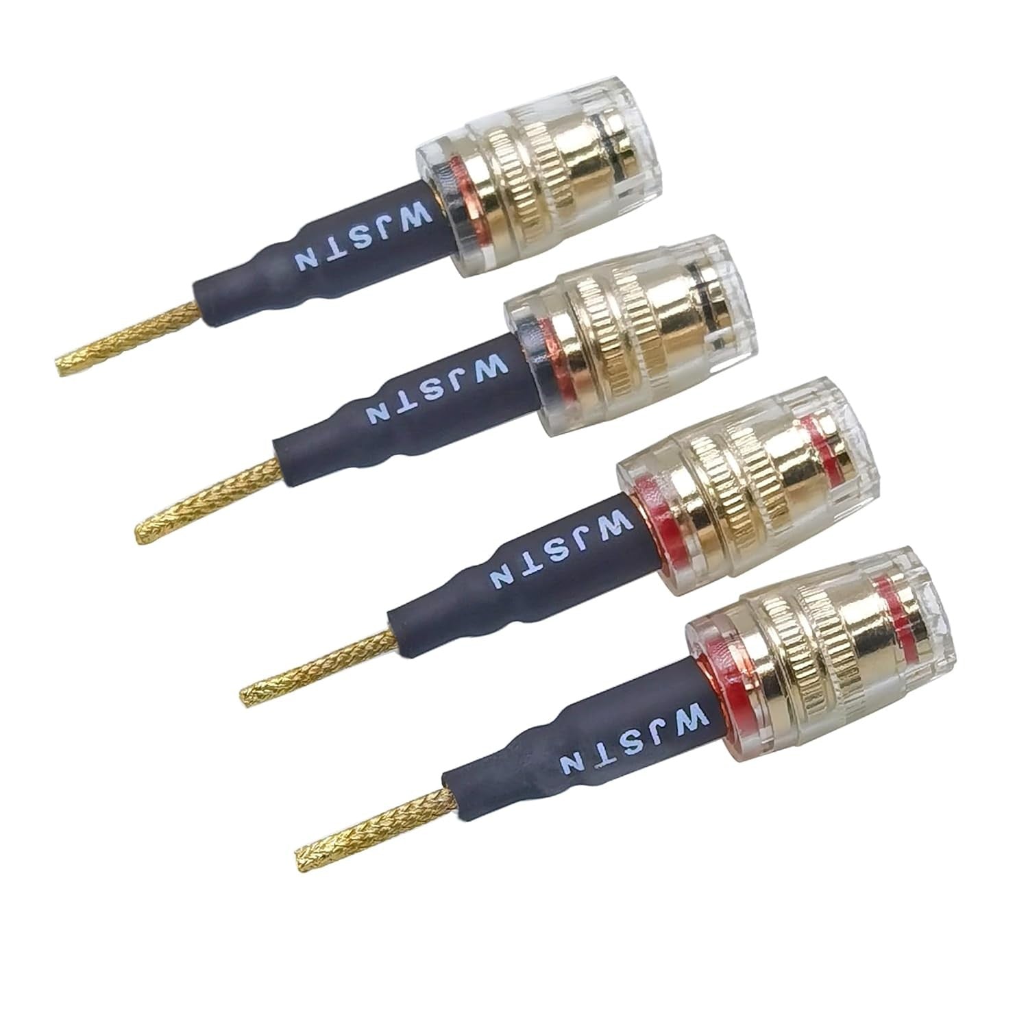 new Suanqi Flex Pin Banana Plugs to 4mm Female Jack Speaker Audio Adapter... 07FC0E-D4 - KOEEK