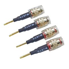 new Suanqi Flex Pin Banana Plugs to 4mm Female Jack Speaker Audio Adapter... 07FC0E-D4 - KOEEK