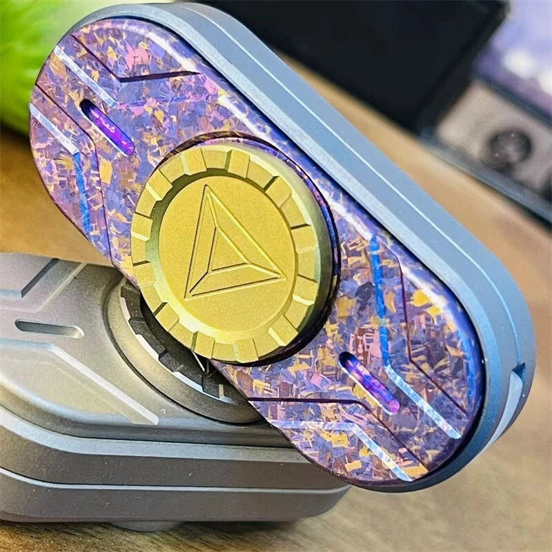 EDC Novel Titanium Alloy Fidget Spinner Fidget Slider 2 in 1 Stress Relief Toy 07FC0E-D4 - KOEEK