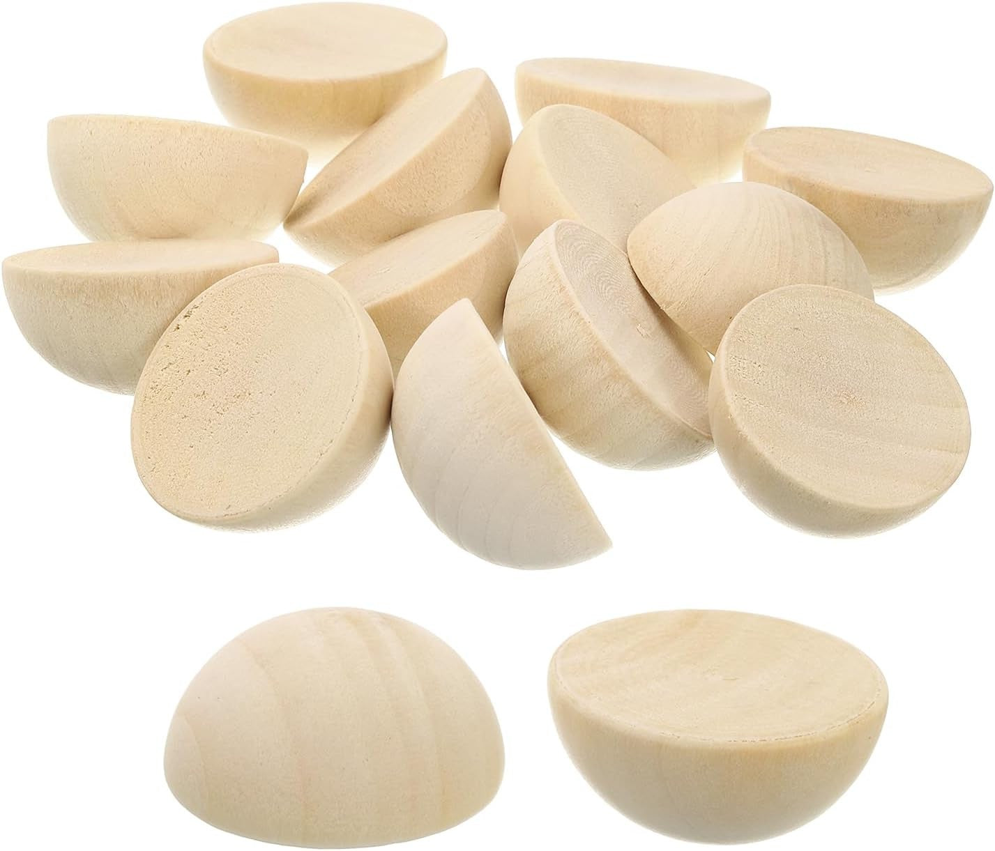 new uxcell 30Pcs Half Wood Beads, 35mm Unfinished Hemisphere Balls Round UXCELL - KOEEK