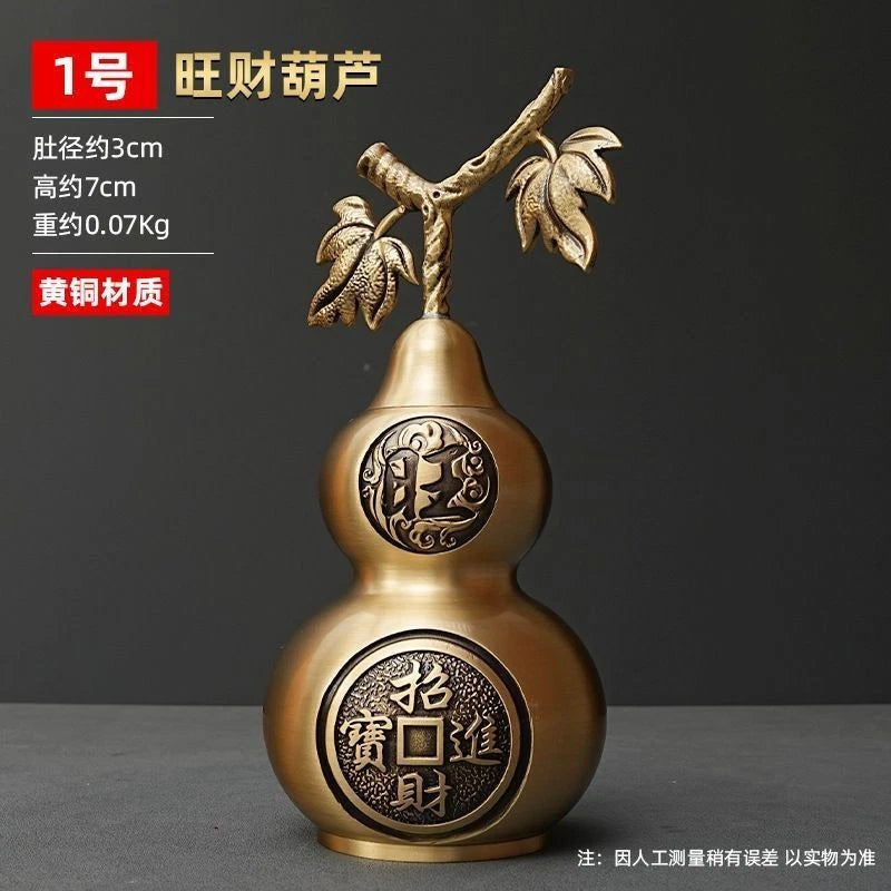 Brass Bagua Gourd Figurine Hollow With Lid Feng Shui Bedroom Home Desk Decor 07FC0E-D4 - KOEEK