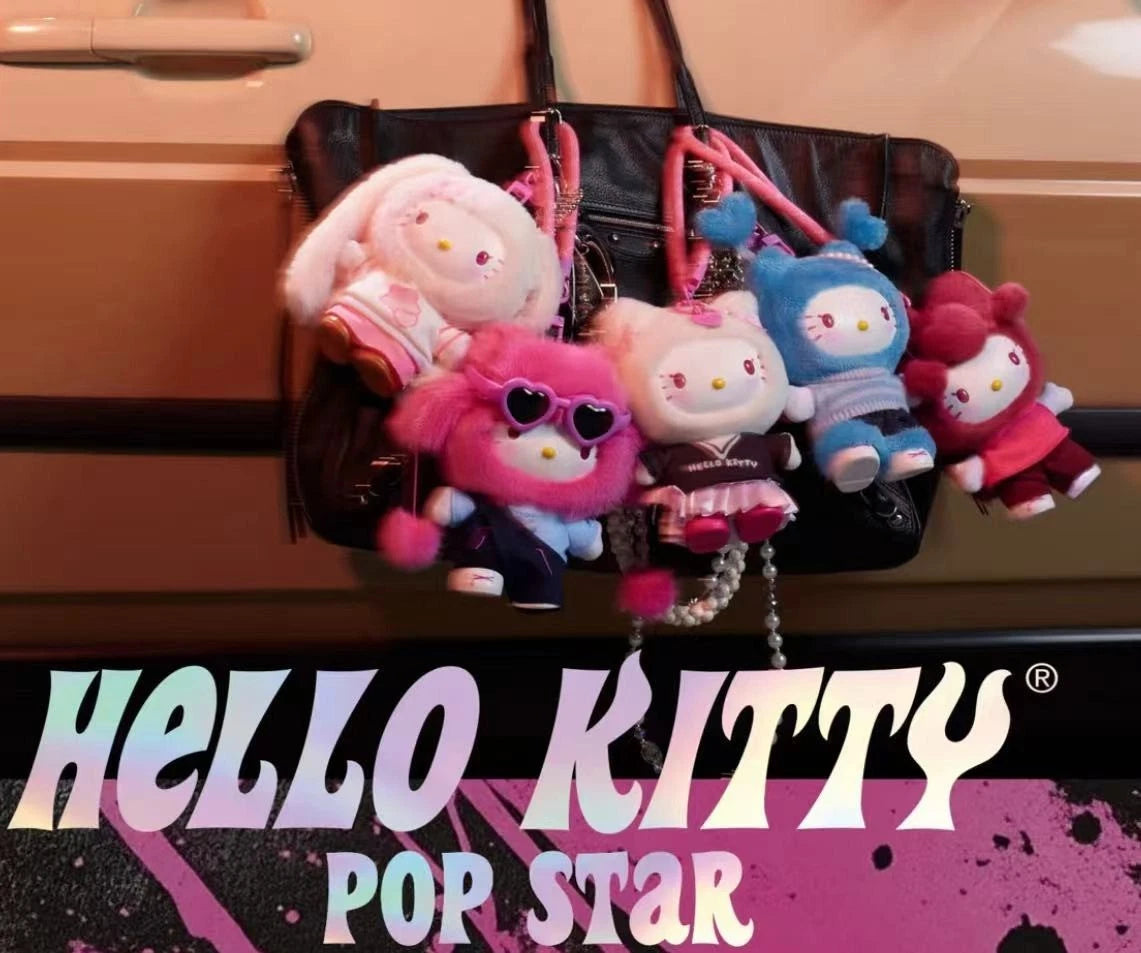 Miniso Hello Kitty Pop Star Series Plush Confirmed  Blind Box Figure Gift Toy 07FC0E-D4 - KOEEK