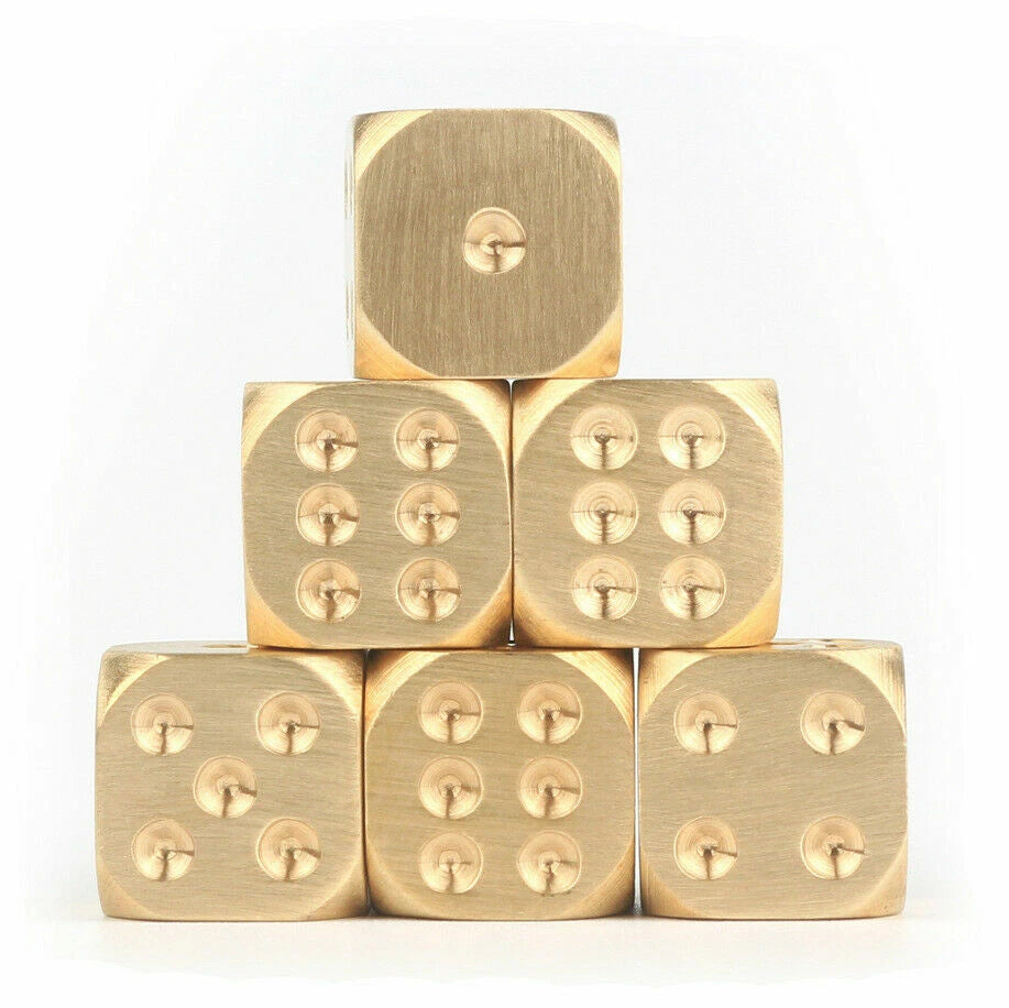 5pcs Solid Brass Polyhedral Dice Club Board Game Party Supplies Necessary EDC EDC - KOEEK