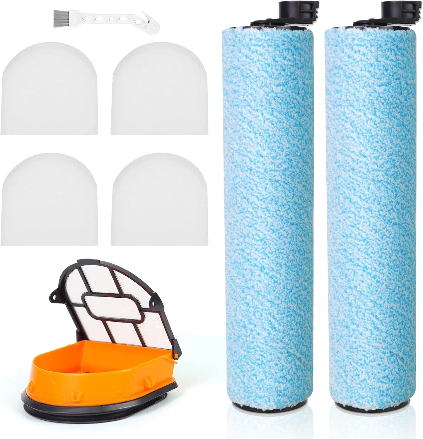 WD161 Replacement HEPA Filter and Brush Roll Set, includes 2 brush rolls 07FC0E-D4 - KOEEK