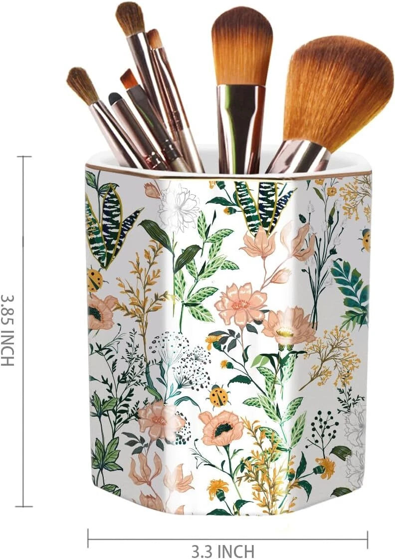 Cute Pen Holder for Desk, Ceramic Pencil Holder, Pen Cup Marker Holder Makeup 07FC0E-D4 - KOEEK