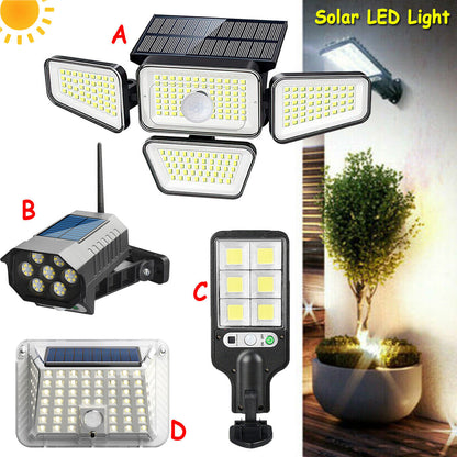 new Solar Security Lights 4 Head 90000LM Motion Sensor Lights Adjustable Flood Light