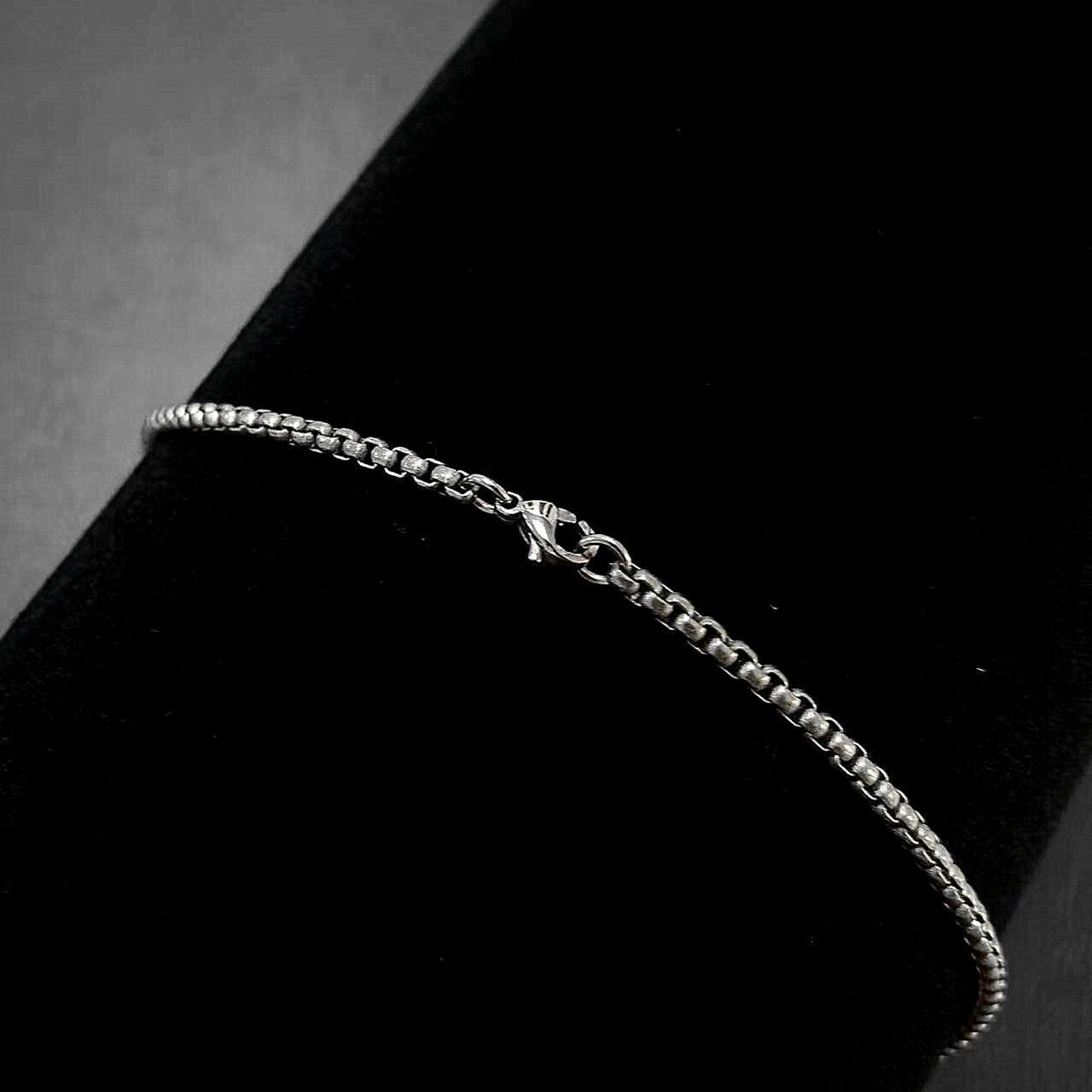 Pure Titanium 3mm Width Square Box Chain Anti-allergy Ultralight Necklace Unisex 07FC0E-D4 - KOEEK