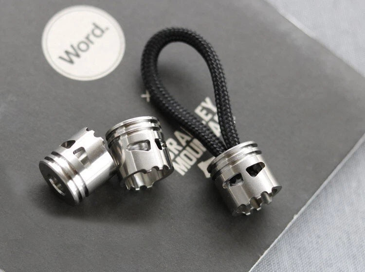 EDC Titanium Piston Skull Knife Bead Key Parachute Cord DIY Pendant Lanyard 07FC0E-D4 - KOEEK