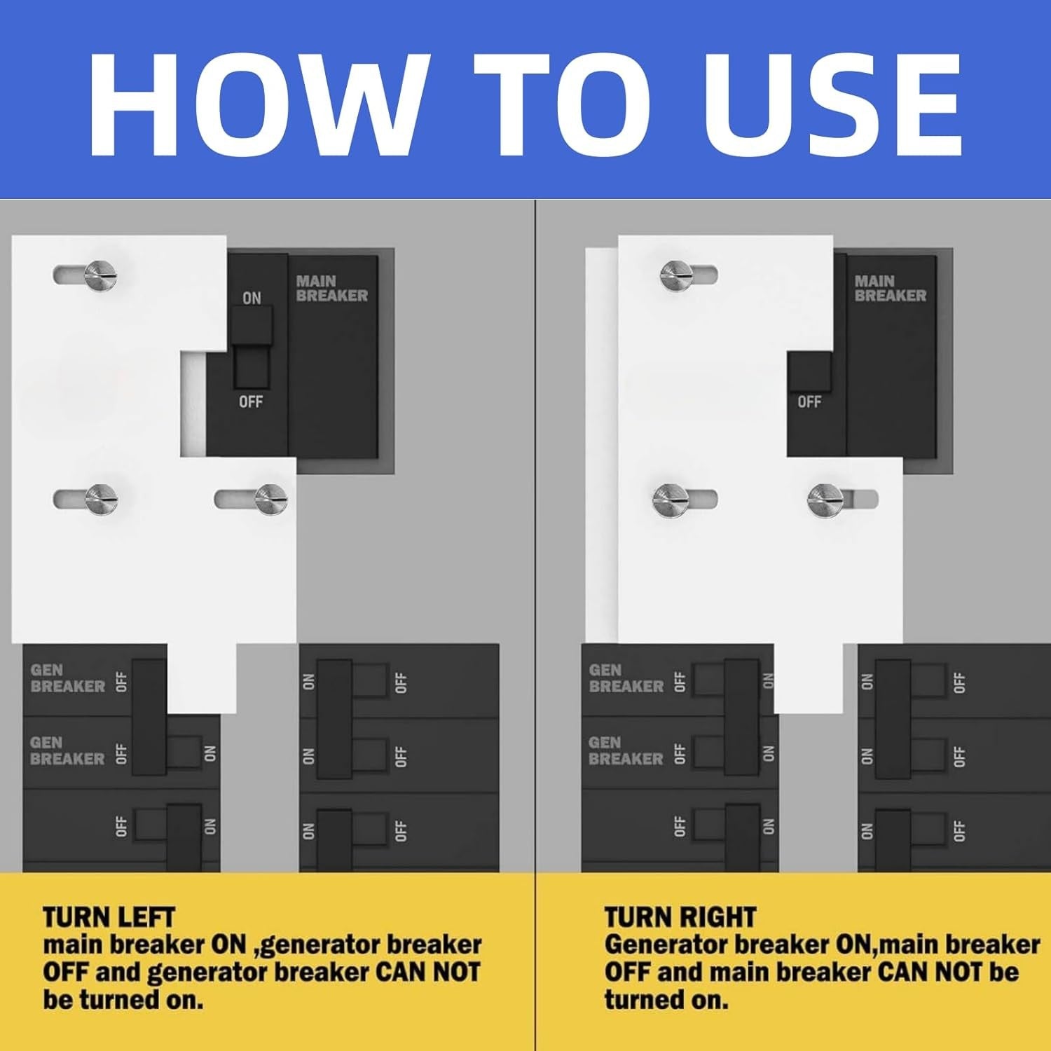 new Generator Interlock Kit Compatible with GE General Electeric Breaker Panels... 07FC0E-D4 - KOEEK