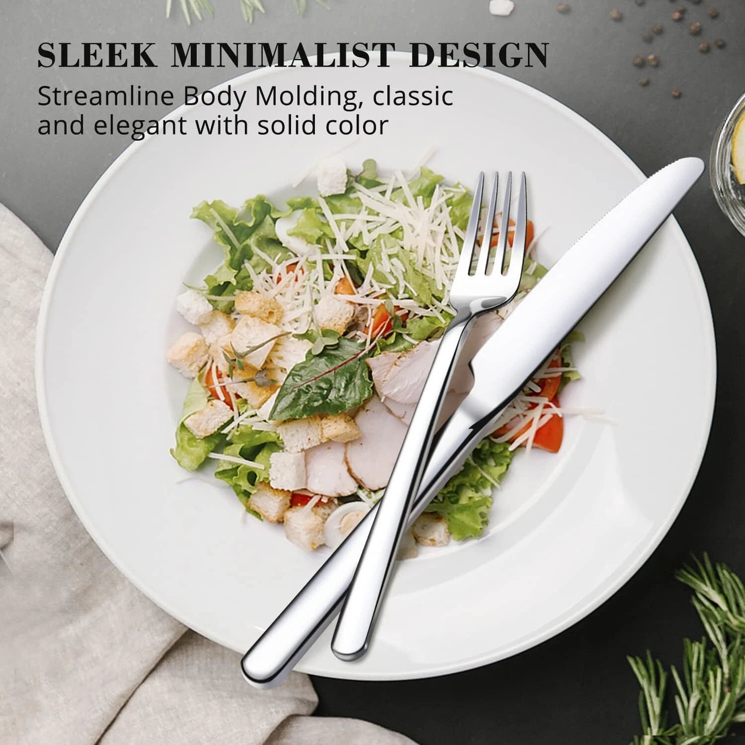 30 Piece Silverware Set, Flatware Set for 6, 18/10 Stainless Steel Silverware 07FC0E-D4 - KOEEK