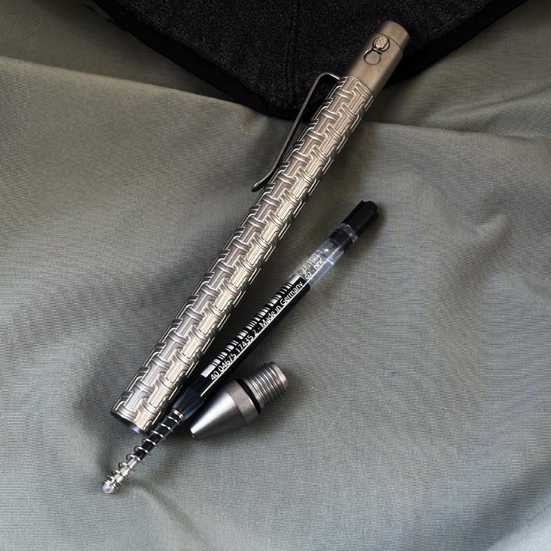 EDC Titanium Alloy Pocket Ballpoint Pen Signature Writing Pen Business Office 07FC0E-D4 - KOEEK