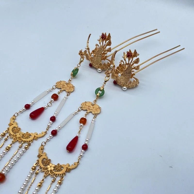 Tassel Hairpin Hairpin Hanfu Hairpin Headdress Headdress 07FC0E-D4 - KOEEK
