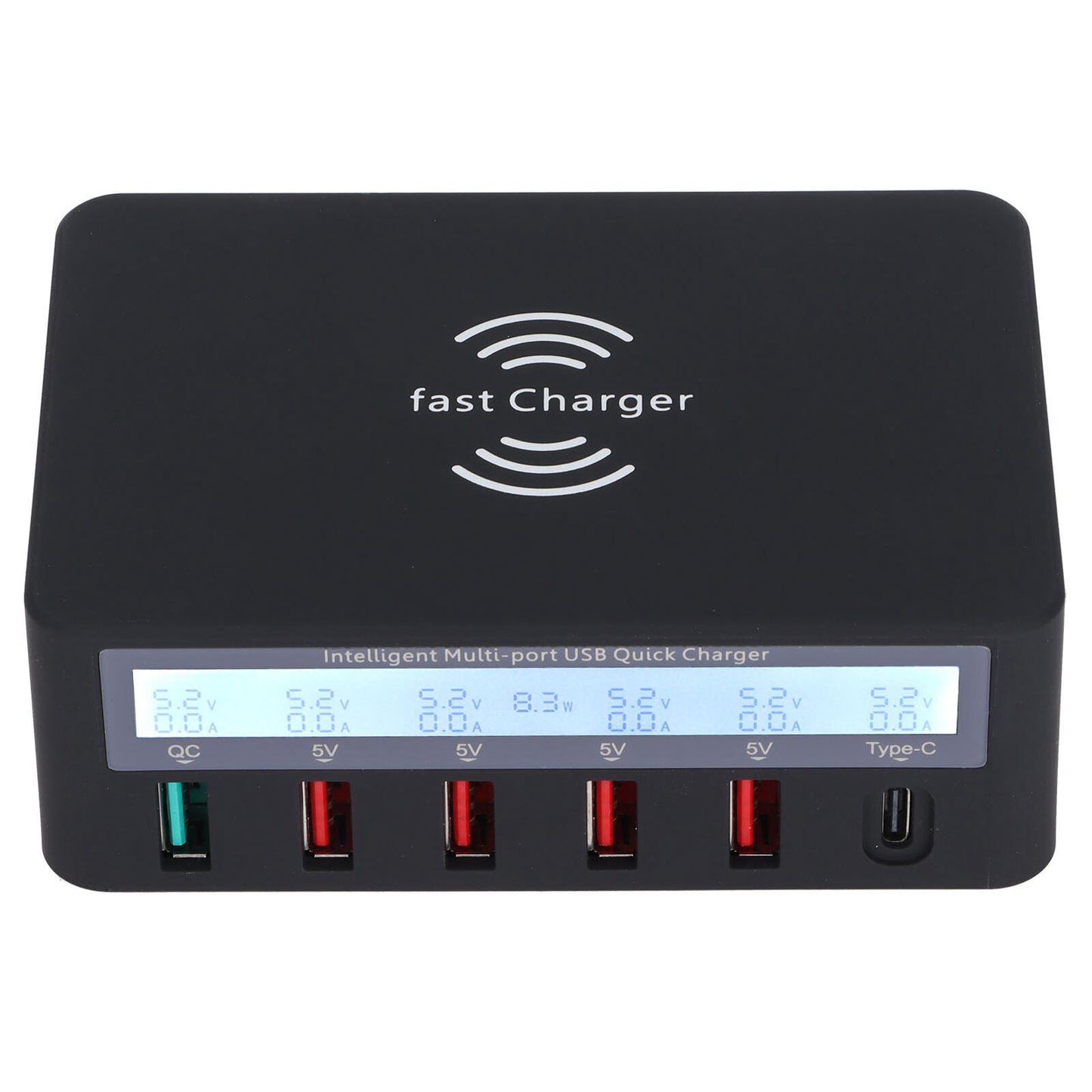 new (black)USB Charging Station 6Port Smart USB Charger Power Fast Charger For koeek - KOEEK