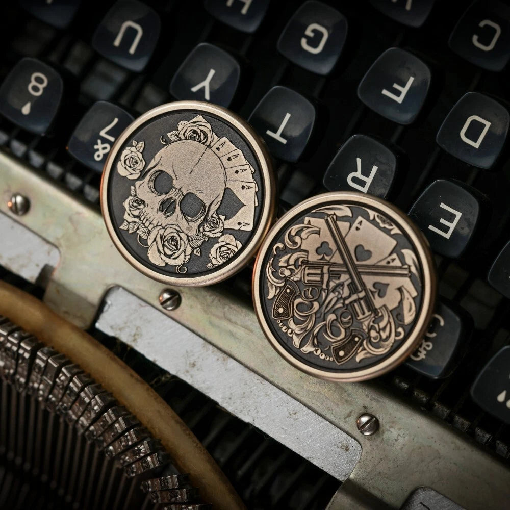 Fidget Slider Mini Steel Cartoon Theme EDC Brass Coin Shape Push Slider Toy Gift 07FC0E-D4 - KOEEK