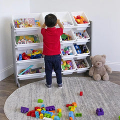 Extra Large Wooden Toy Organizer, Extra Large, Gray/White 07FC0E-D4 - KOEEK