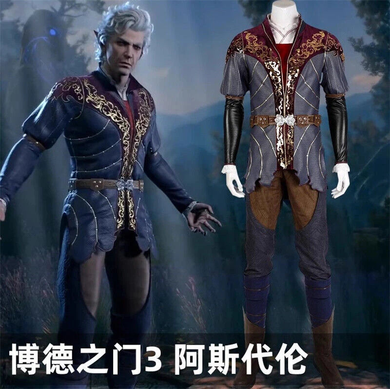 Baldur's Gate 3 Astarion Cosplay Carnival Outfits Middle Ages Game Costumes Suit 07FC0E-D4 - KOEEK
