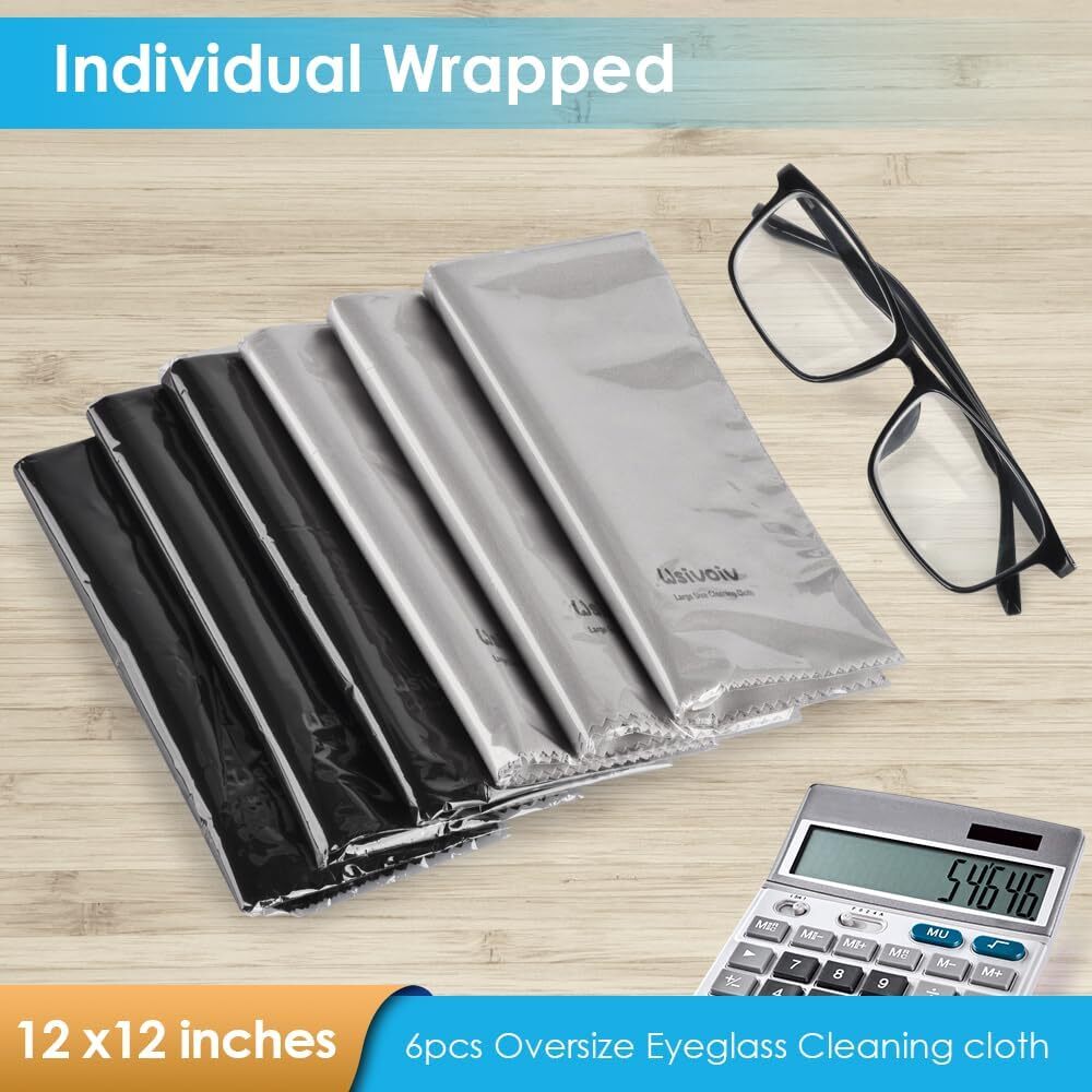 new 6PCS Large Eyeglass Cleaning Cloths, 12 x12 inches Glasses Cleaner,... 07FC0E-D4 - KOEEK