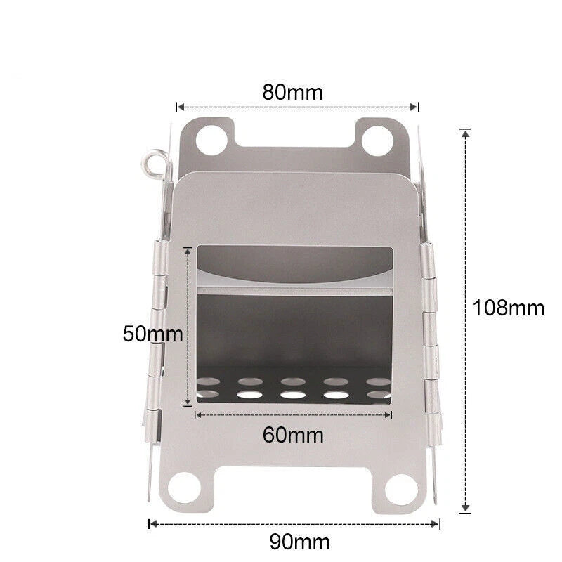 Portable Camping Titanium Stove Lightweight Folding Wood Burning Stove Camping 07FC0E-D4 - KOEEK