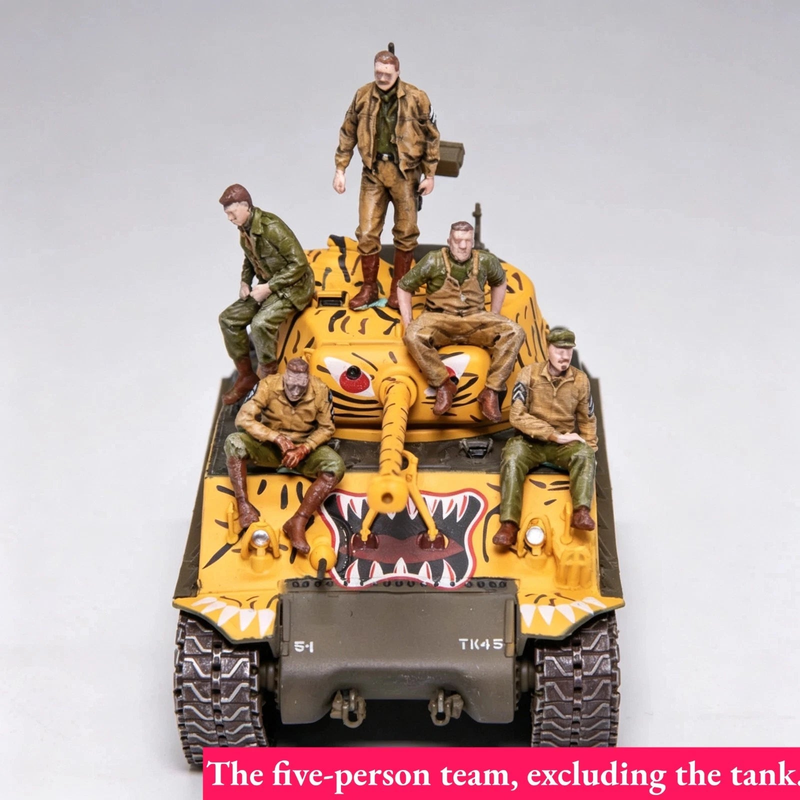 1/72 US Army Fury Tank Crew 5 Soldiers Painted Figures for WWII Diorama 07FC0E-D4 - KOEEK
