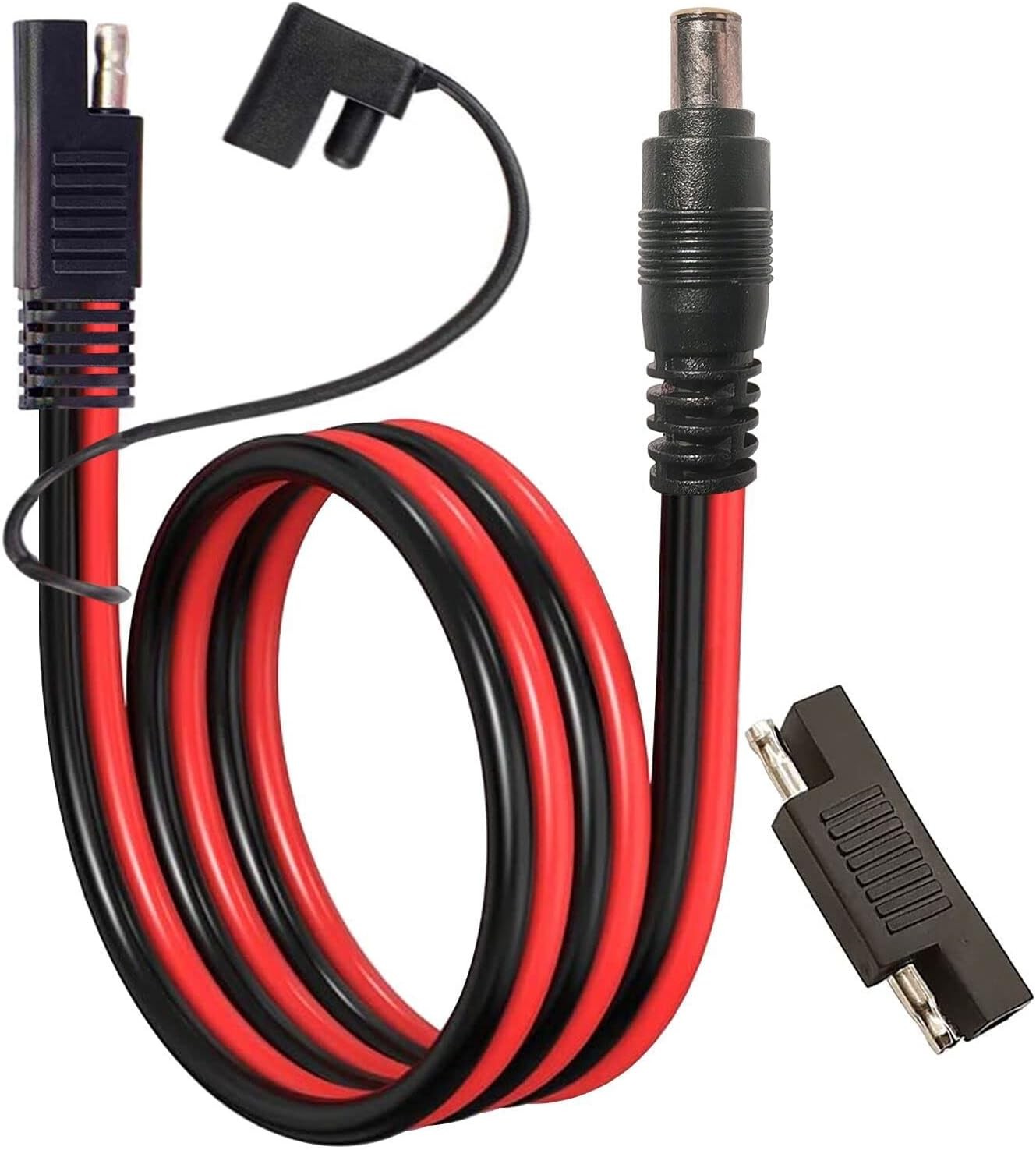 new SAE Solar Connector to DC 8mm Adapter 14AWG Male Black and Red. 07FC0E-D4 - KOEEK