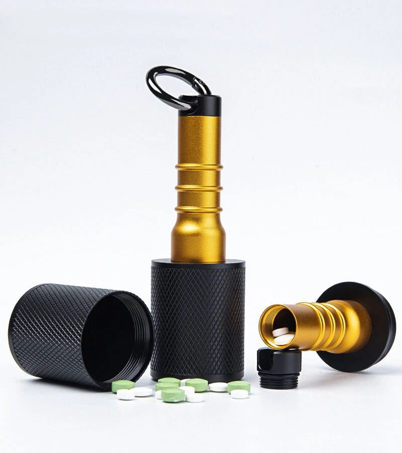 EDC Aluminium Alloy Keychain Waterproof Box Sealed Container Outdoor Pendant EDC - KOEEK