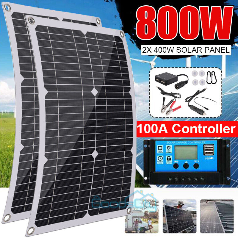 ny 4000W 400W Watt Fleksibelt Solpanel 12V Mono Home RV Rooftop Camping Off-Grid