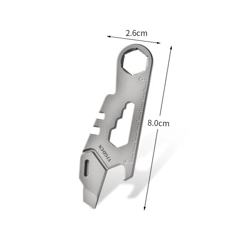 Titanium Pry Bar Crowbar Bottle Opener Wrench EDC Portable Multi Tools Outdoor 07FC0E-D4 - KOEEK