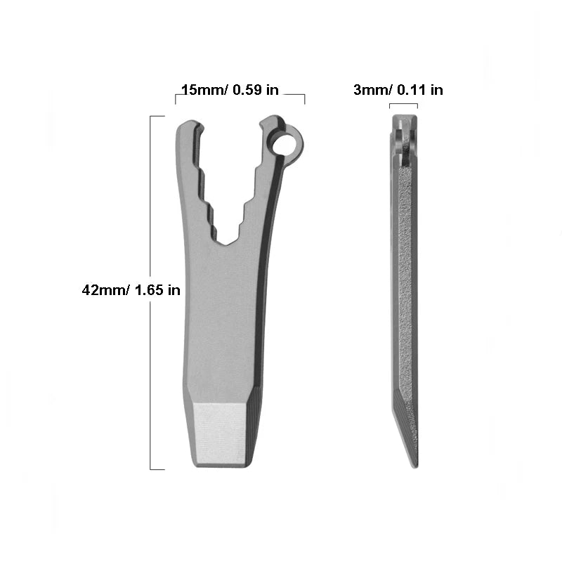 Mini Titanium Keychain Multi Tools Pry Bar EDC Crowbar Bottle Opener Wrench Tool 07FC0E-D4 - KOEEK