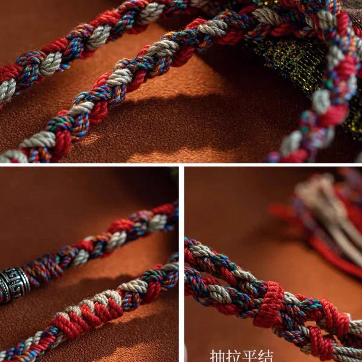Tibetan Handmade Necklace Cord Silver Plated Resin Buddha Thangka Pendant Rope 07FC0E-D4 - KOEEK