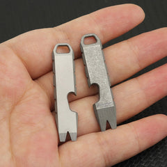 EDC Mini Titanium Alloy Keychain Multi Tool Pocket Pry Bar Crowbar Opener Cutter 07FC0E-D4 - KOEEK