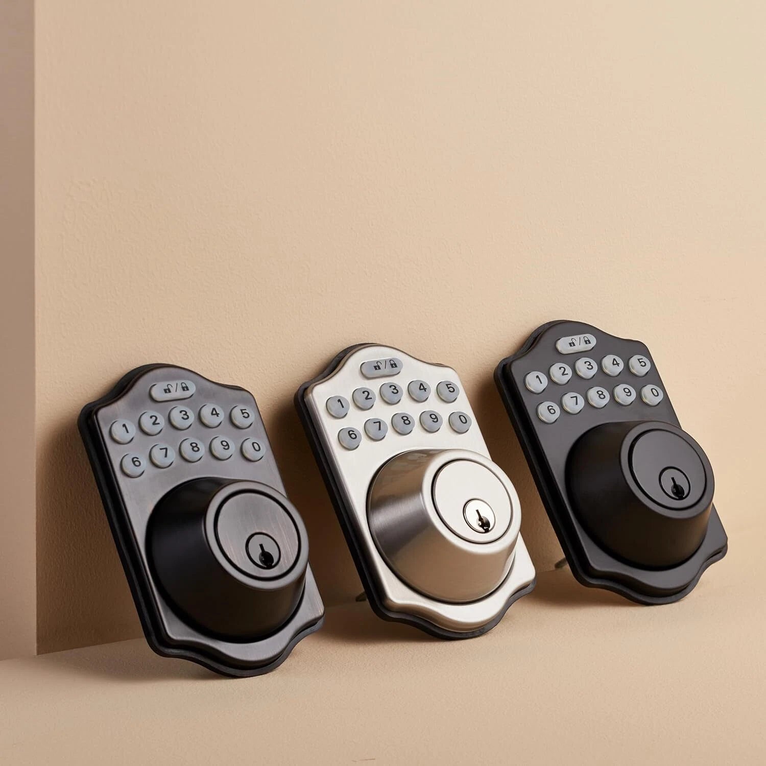 Electronic keypad door locks w/touch control keyless entry w/key entry option 07FC0E-D4 - KOEEK