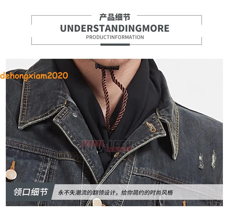 John Marston Denim Vest Cosplay Costume Men's Vest Short Sleeves RDR2 Outfit 07FC0E-D4 - KOEEK