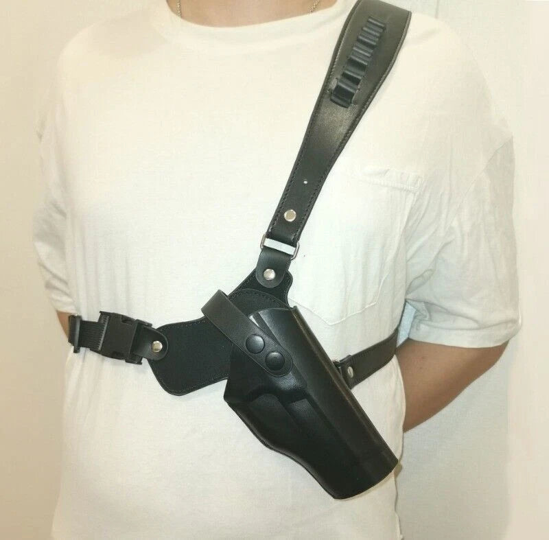 Outdoor Tactical Holster Cowhide Chest Bag for Glock Fast Pull Out Competition 07FC0E-D4 - KOEEK