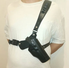 Outdoor Tactical Holster Cowhide Chest Bag for Glock Fast Pull Out Competition 07FC0E-D4 - KOEEK